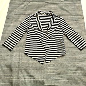 Striped Cotton 3/4 Sleeved Blazer